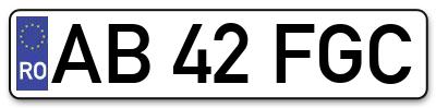 Placuta inmatriculare numar auto  AB-42-FGC, AB 42 FGC, AB42FGC