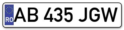Placuta inmatriculare numar auto  AB-435-JGW, AB 435 JGW, AB435JGW