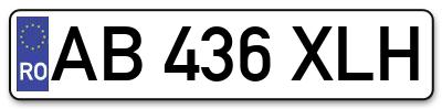 Placuta inmatriculare numar auto  AB-436-XLH, AB 436 XLH, AB436XLH