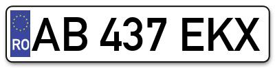 Placuta inmatriculare numar auto  AB-437-EKX, AB 437 EKX, AB437EKX