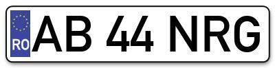 Placuta inmatriculare numar auto  AB-44-NRG, AB 44 NRG, AB44NRG