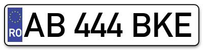 Placuta inmatriculare numar auto  AB-444-BKE, AB 444 BKE, AB444BKE