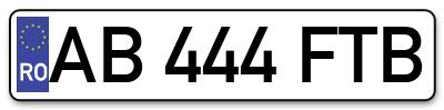 Placuta inmatriculare numar auto  AB-444-FTB, AB 444 FTB, AB444FTB