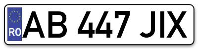 Placuta inmatriculare numar auto  AB-447-JIX, AB 447 JIX, AB447JIX