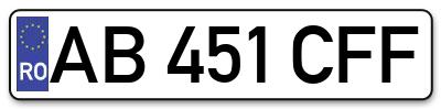 Placuta inmatriculare numar auto  AB-451-CFF, AB 451 CFF, AB451CFF