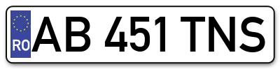 Placuta inmatriculare numar auto  AB-451-TNS, AB 451 TNS, AB451TNS