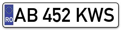 Placuta inmatriculare numar auto  AB-452-KWS, AB 452 KWS, AB452KWS