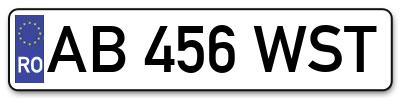 Placuta inmatriculare numar auto  AB-456-WST, AB 456 WST, AB456WST