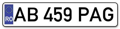 Placuta inmatriculare numar auto  AB-459-PAG, AB 459 PAG, AB459PAG