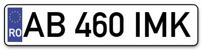 Placuta inmatriculare numar auto  AB-460-IMK, AB 460 IMK, AB460IMK