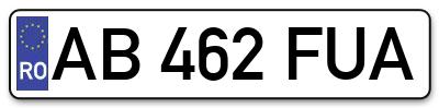Placuta inmatriculare numar auto  AB-462-FUA, AB 462 FUA, AB462FUA