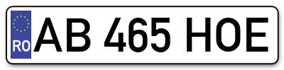 Placuta inmatriculare numar auto  AB-465-HOE, AB 465 HOE, AB465HOE