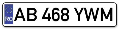 Placuta inmatriculare numar auto  AB-468-YWM, AB 468 YWM, AB468YWM