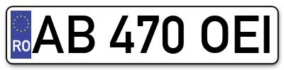 Placuta inmatriculare numar auto  AB-470-OEI, AB 470 OEI, AB470OEI