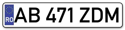 Placuta inmatriculare numar auto  AB-471-ZDM, AB 471 ZDM, AB471ZDM