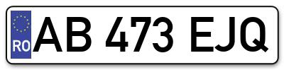 Placuta inmatriculare numar auto  AB-473-EJQ, AB 473 EJQ, AB473EJQ