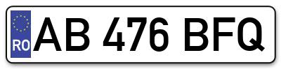 Placuta inmatriculare numar auto  AB-476-BFQ, AB 476 BFQ, AB476BFQ