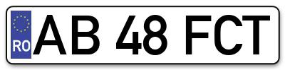 Placuta inmatriculare numar auto  AB-48-FCT, AB 48 FCT, AB48FCT