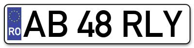 Placuta inmatriculare numar auto  AB-48-RLY, AB 48 RLY, AB48RLY