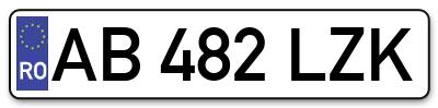 Placuta inmatriculare numar auto  AB-482-LZK, AB 482 LZK, AB482LZK
