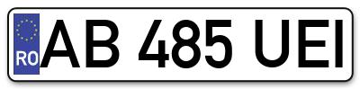 Placuta inmatriculare numar auto  AB-485-UEI, AB 485 UEI, AB485UEI