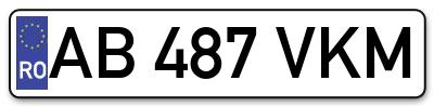 Placuta inmatriculare numar auto  AB-487-VKM, AB 487 VKM, AB487VKM