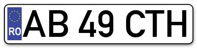 Placuta inmatriculare numar auto  AB-49-CTH, AB 49 CTH, AB49CTH