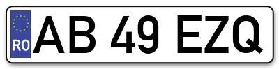 Placuta inmatriculare numar auto  AB-49-EZQ, AB 49 EZQ, AB49EZQ