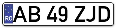 Placuta inmatriculare numar auto  AB-49-ZJD, AB 49 ZJD, AB49ZJD