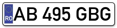 Placuta inmatriculare numar auto  AB-495-GBG, AB 495 GBG, AB495GBG