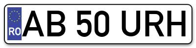 Placuta inmatriculare numar auto  AB-50-URH, AB 50 URH, AB50URH