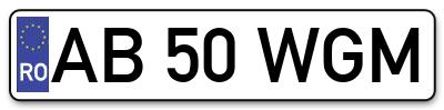 Placuta inmatriculare numar auto  AB-50-WGM, AB 50 WGM, AB50WGM