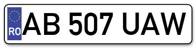 Placuta inmatriculare numar auto  AB-507-UAW, AB 507 UAW, AB507UAW
