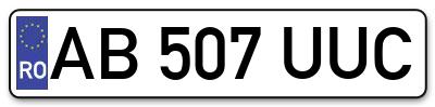 Placuta inmatriculare numar auto  AB-507-UUC, AB 507 UUC, AB507UUC