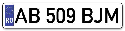 Placuta inmatriculare numar auto  AB-509-BJM, AB 509 BJM, AB509BJM