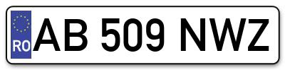 Placuta inmatriculare numar auto  AB-509-NWZ, AB 509 NWZ, AB509NWZ