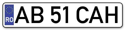 Placuta inmatriculare numar auto  AB-51-CAH, AB 51 CAH, AB51CAH