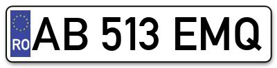 Placuta inmatriculare numar auto  AB-513-EMQ, AB 513 EMQ, AB513EMQ