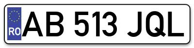 Placuta inmatriculare numar auto  AB-513-JQL, AB 513 JQL, AB513JQL