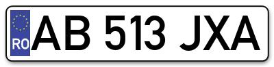 Placuta inmatriculare numar auto  AB-513-JXA, AB 513 JXA, AB513JXA