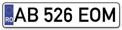 Placuta inmatriculare numar auto  AB-526-EOM, AB 526 EOM, AB526EOM