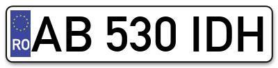 Placuta inmatriculare numar auto  AB-530-IDH, AB 530 IDH, AB530IDH