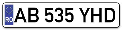 Placuta inmatriculare numar auto  AB-535-YHD, AB 535 YHD, AB535YHD