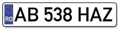 Placuta inmatriculare numar auto  AB-538-HAZ, AB 538 HAZ, AB538HAZ