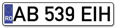 Placuta inmatriculare numar auto  AB-539-EIH, AB 539 EIH, AB539EIH