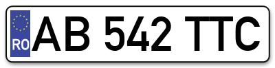 Placuta inmatriculare numar auto  AB-542-TTC, AB 542 TTC, AB542TTC