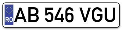 Placuta inmatriculare numar auto  AB-546-VGU, AB 546 VGU, AB546VGU
