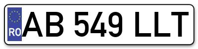 Placuta inmatriculare numar auto  AB-549-LLT, AB 549 LLT, AB549LLT