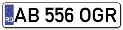 Placuta inmatriculare numar auto  AB-556-OGR, AB 556 OGR, AB556OGR