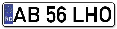 Placuta inmatriculare numar auto  AB-56-LHO, AB 56 LHO, AB56LHO